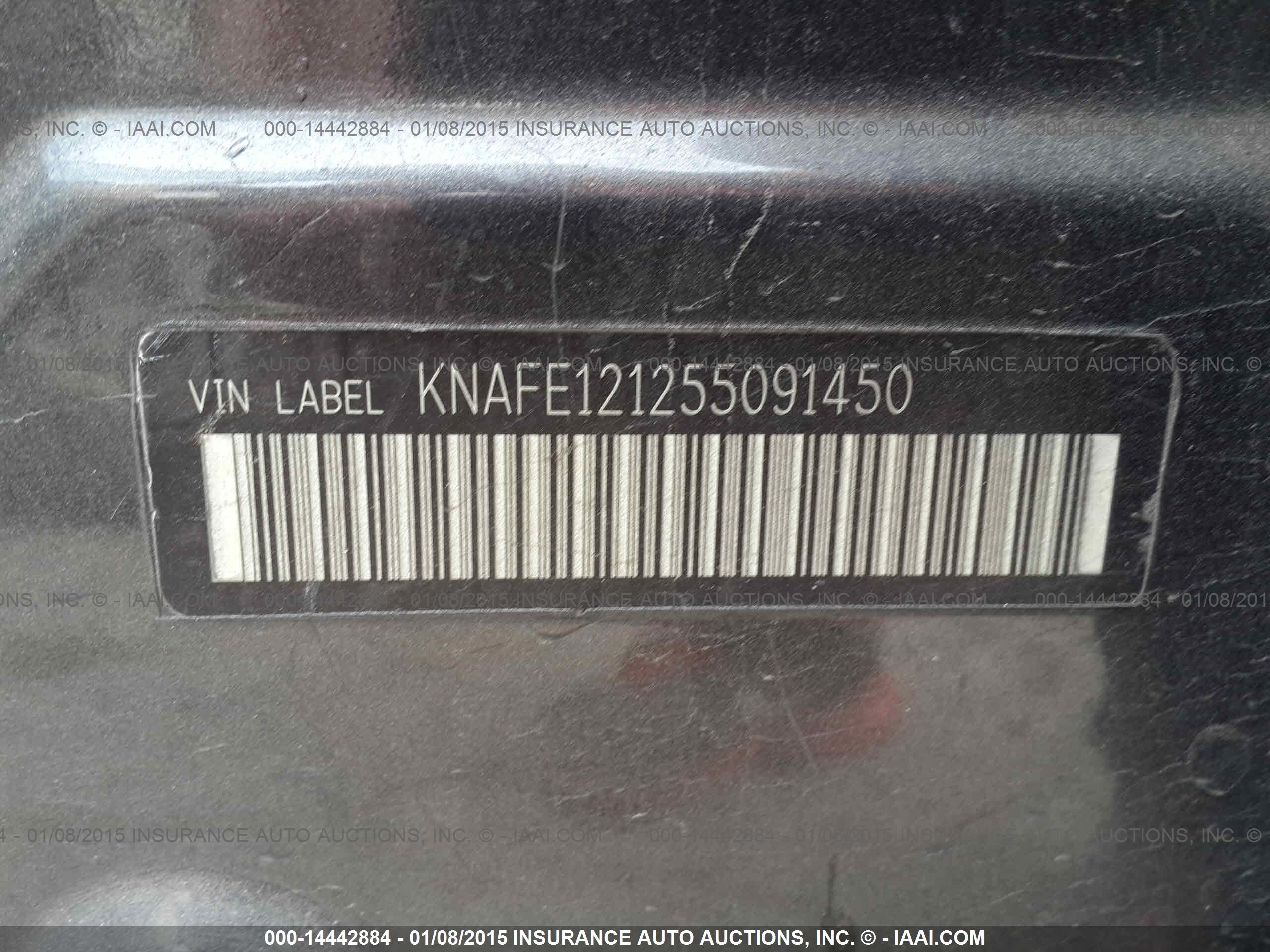 Photo 8 VIN: KNAFE121255091450 - KIA SPECTRA 