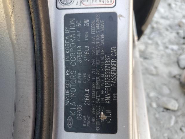 Photo 11 VIN: KNAFE121265371337 - KIA SPECTRA LX 