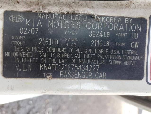 Photo 11 VIN: KNAFE121275434227 - KIA SPECTRA EX 