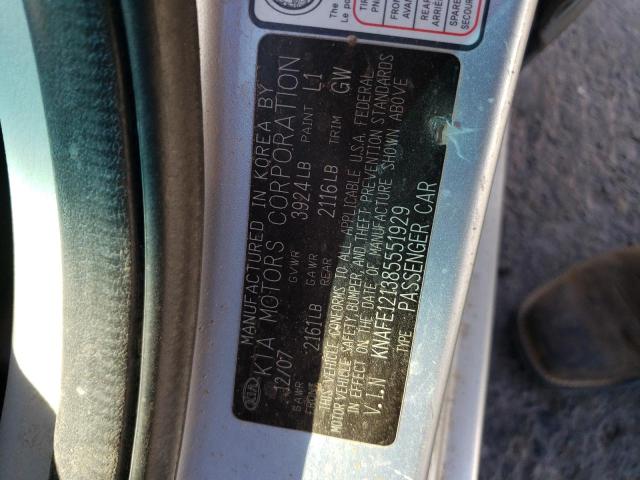 Photo 11 VIN: KNAFE121385551929 - KIA SPECTRA 