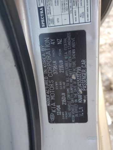 Photo 11 VIN: KNAFE121455131799 - KIA SPECTRA 