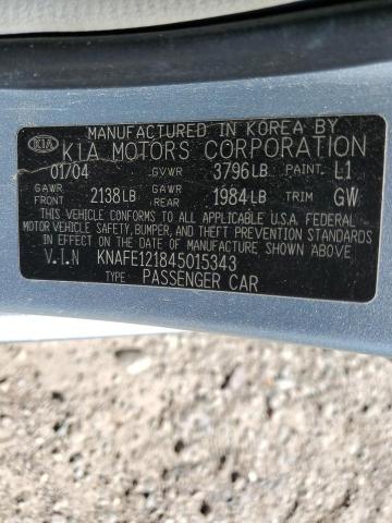 Photo 11 VIN: KNAFE121845015343 - KIA SPECTRA LX 