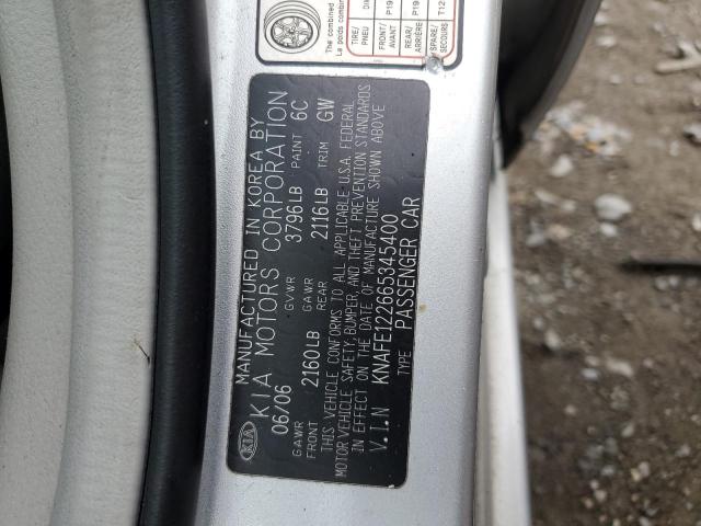 Photo 11 VIN: KNAFE122665345400 - KIA SPECTRA LX 