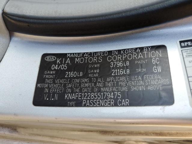 Photo 11 VIN: KNAFE122855179475 - KIA SPECTRA LX 