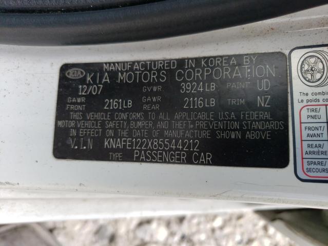 Photo 12 VIN: KNAFE122X85544212 - KIA SPECTRA EX 