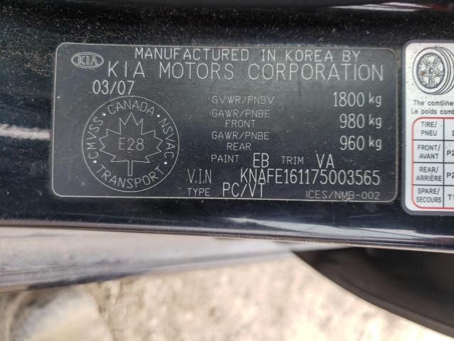 Photo 11 VIN: KNAFE161175003565 - KIA SPECTRA 