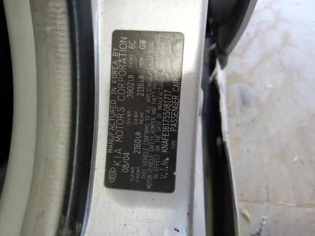 Photo 11 VIN: KNAFE161755081717 - KIA SPECTRA EX 