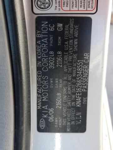 Photo 11 VIN: KNAFE162665348551 - KIA SPECTRA 