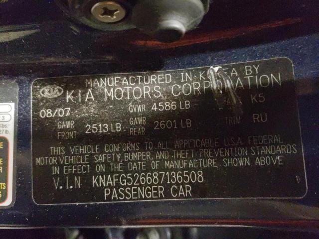 Photo 9 VIN: KNAFG526687136508 - KIA RONDO LX 