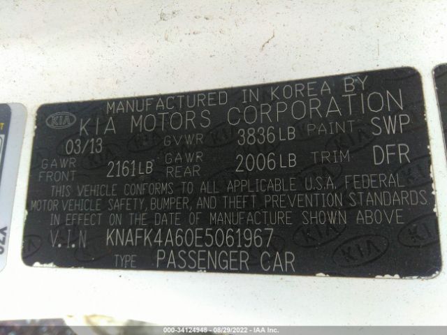 Photo 8 VIN: KNAFK4A60E5061967 - KIA FORTE 