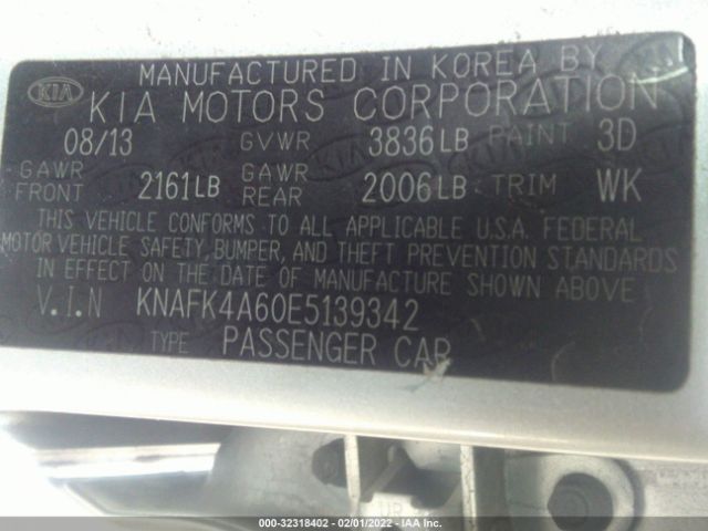 Photo 8 VIN: KNAFK4A60E5139342 - KIA FORTE 