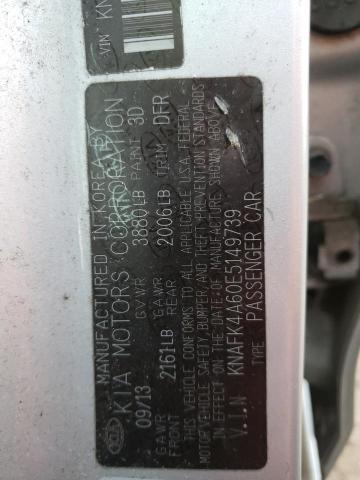 Photo 9 VIN: KNAFK4A60E5149739 - KIA FORTE LX 