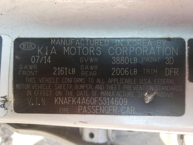 Photo 9 VIN: KNAFK4A60F5314609 - KIA FORTE LX 