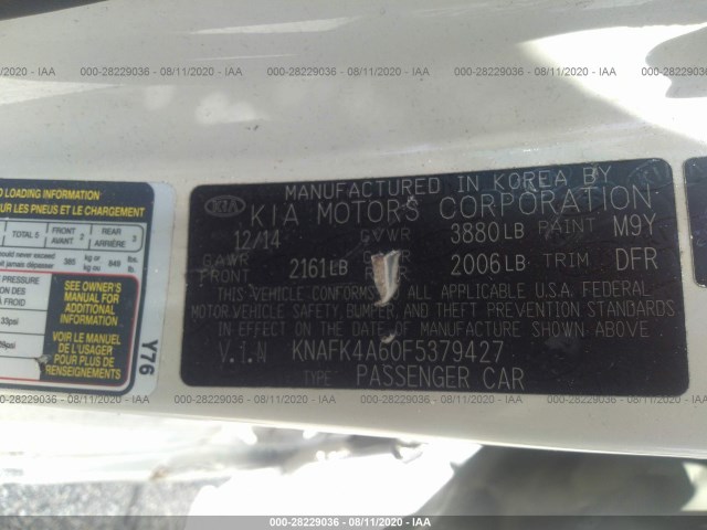 Photo 8 VIN: KNAFK4A60F5379427 - KIA FORTE 