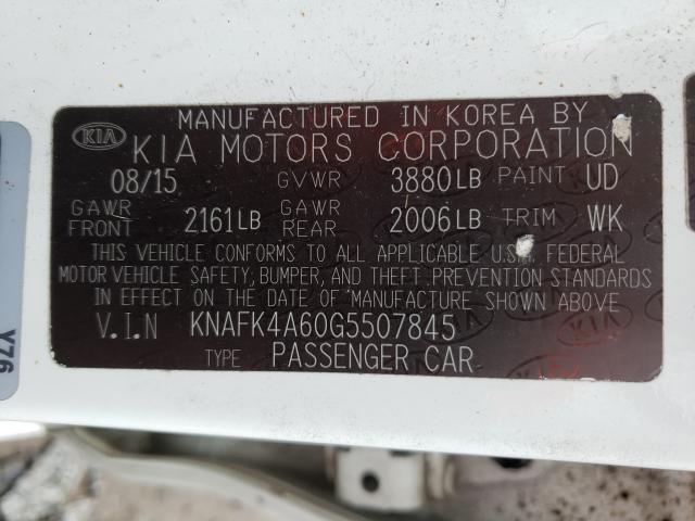 Photo 9 VIN: KNAFK4A60G5507845 - KIA FORTE LX 