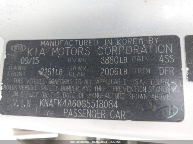 Photo 8 VIN: KNAFK4A60G5518084 - KIA FORTE 