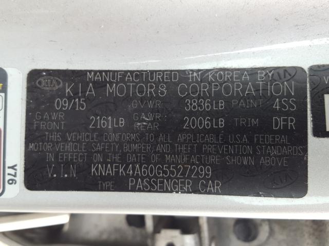 Photo 9 VIN: KNAFK4A60G5527299 - KIA FORTE LX 