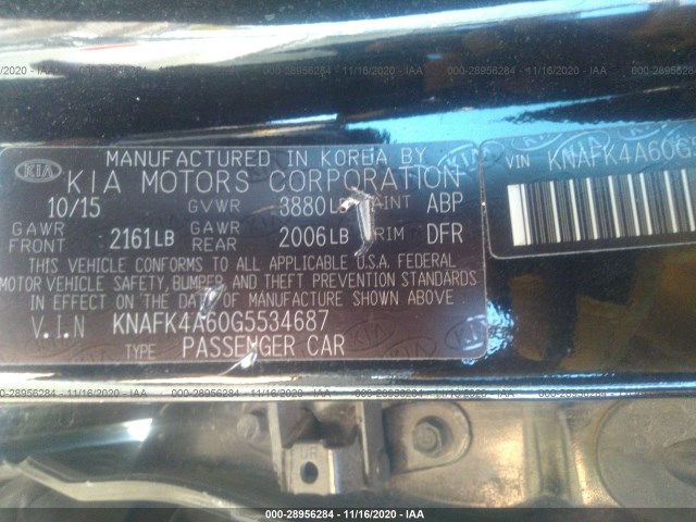 Photo 8 VIN: KNAFK4A60G5534687 - KIA FORTE 