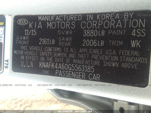 Photo 8 VIN: KNAFK4A60G5563185 - KIA FORTE 