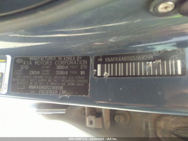 Photo 8 VIN: KNAFK4A60G5569598 - KIA FORTE 