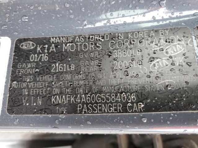 Photo 12 VIN: KNAFK4A60G5584036 - KIA FORTE LX 