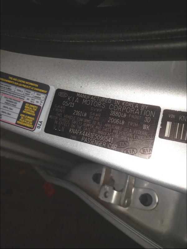 Photo 9 VIN: KNAFK4A61E5090541 - KIA FORTE LX 