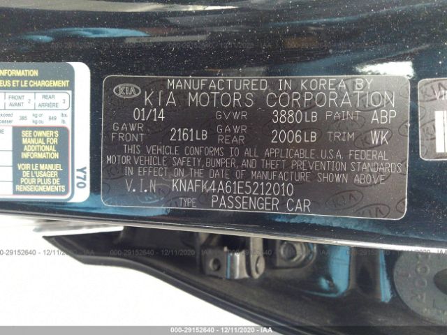 Photo 8 VIN: KNAFK4A61E5212010 - KIA FORTE 