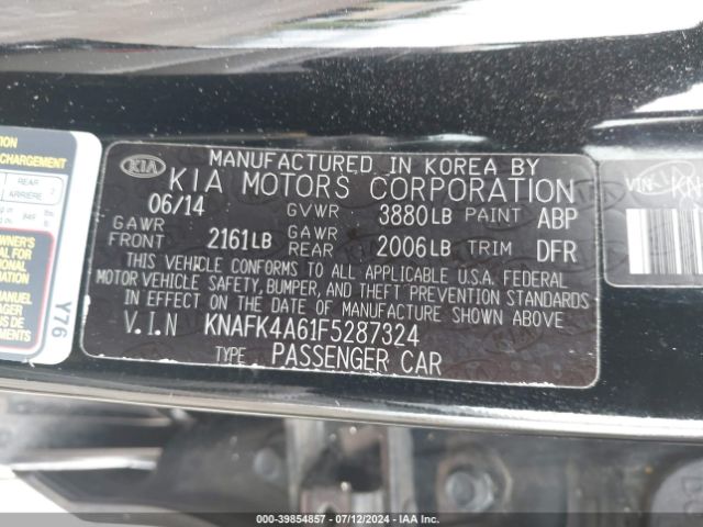 Photo 8 VIN: KNAFK4A61F5287324 - KIA FORTE 