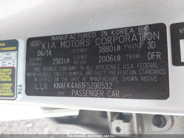 Photo 8 VIN: KNAFK4A61F5290532 - KIA FORTE 