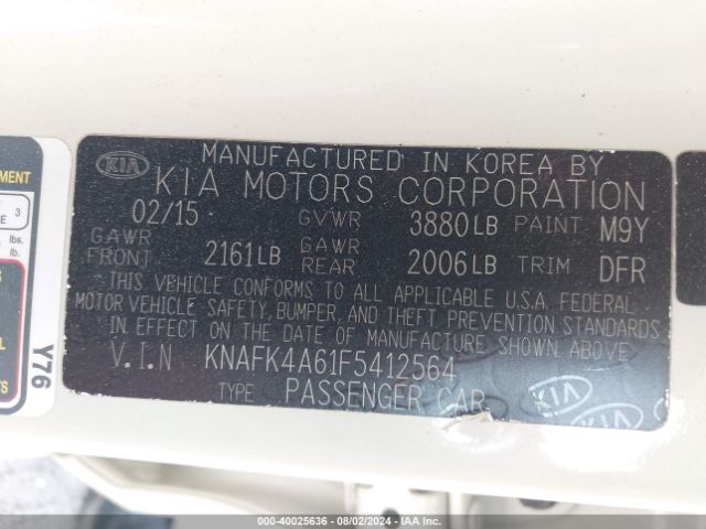 Photo 8 VIN: KNAFK4A61F5412564 - KIA FORTE 