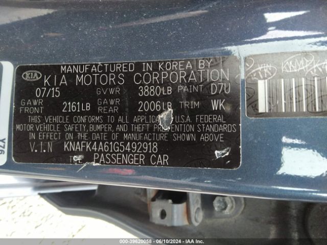 Photo 8 VIN: KNAFK4A61G5492918 - KIA FORTE 