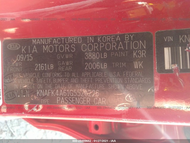 Photo 8 VIN: KNAFK4A61G5526226 - KIA FORTE 