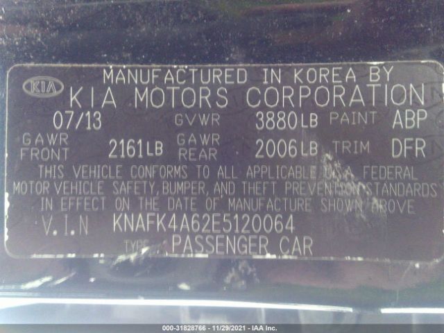 Photo 8 VIN: KNAFK4A62E5120064 - KIA FORTE 