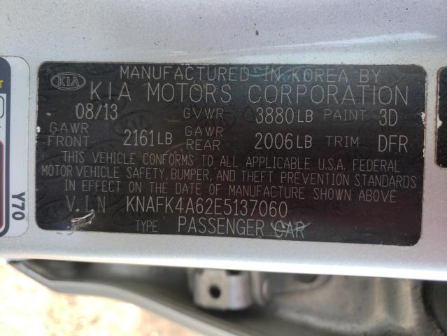 Photo 9 VIN: KNAFK4A62E5137060 - KIA FORTE LX 