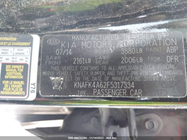 Photo 8 VIN: KNAFK4A62F5317334 - KIA FORTE 