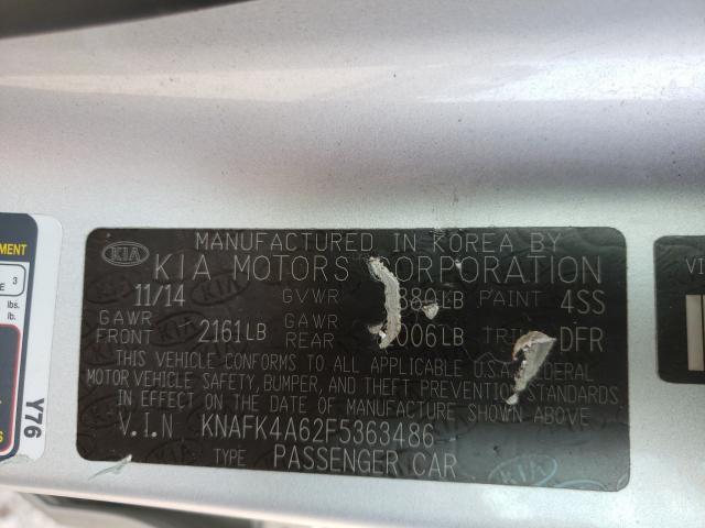 Photo 9 VIN: KNAFK4A62F5363486 - KIA FORTE LX 