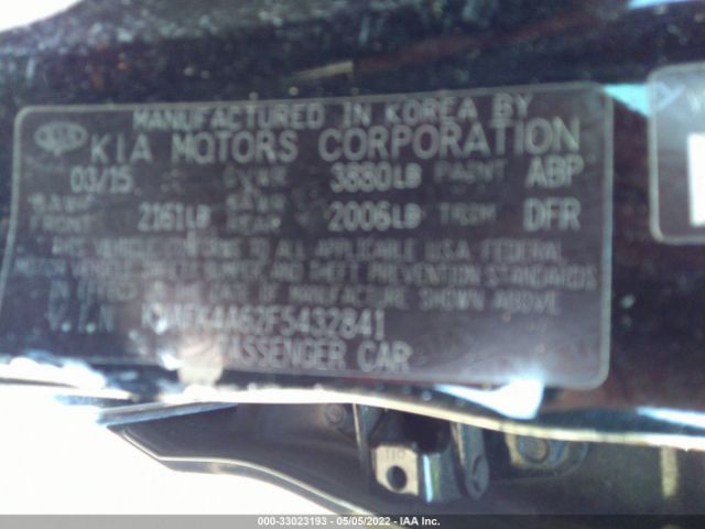 Photo 8 VIN: KNAFK4A62F5432841 - KIA FORTE 