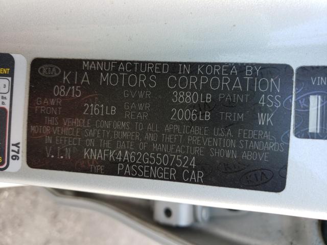 Photo 9 VIN: KNAFK4A62G5507524 - KIA FORTE LX 