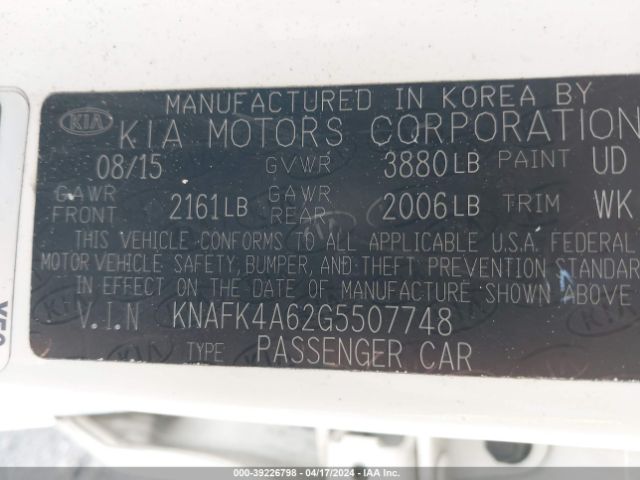 Photo 8 VIN: KNAFK4A62G5507748 - KIA FORTE 