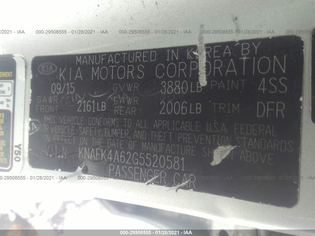 Photo 8 VIN: KNAFK4A62G5520581 - KIA FORTE 