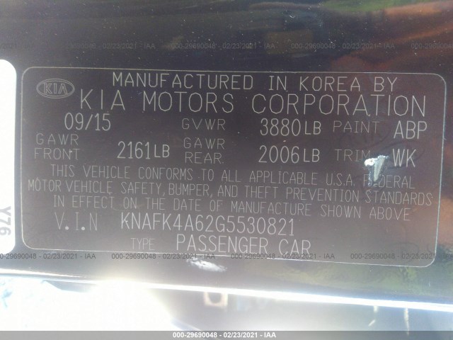 Photo 8 VIN: KNAFK4A62G5530821 - KIA FORTE 