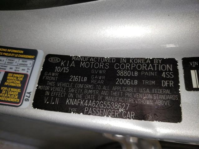 Photo 11 VIN: KNAFK4A62G5538627 - KIA FORTE LX 