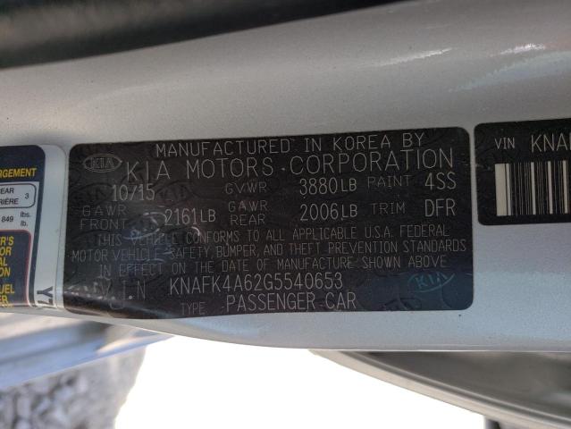 Photo 11 VIN: KNAFK4A62G5540653 - KIA FORTE LX 