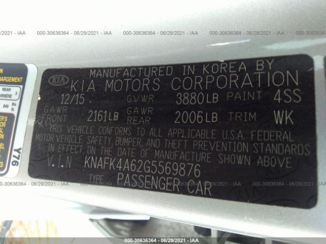 Photo 8 VIN: KNAFK4A62G5569876 - KIA FORTE 