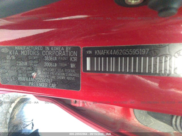 Photo 8 VIN: KNAFK4A62G5595197 - KIA FORTE 