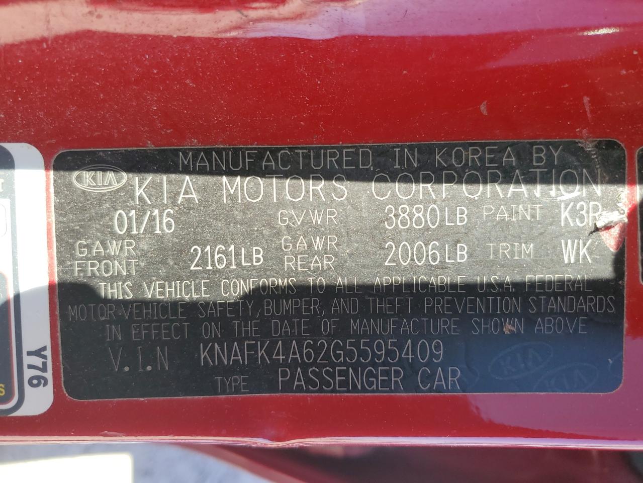 Photo 11 VIN: KNAFK4A62G5595409 - KIA FORTE 