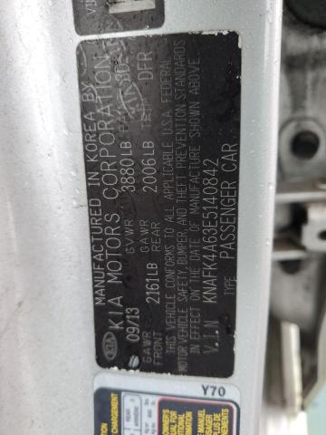 Photo 11 VIN: KNAFK4A63E5140842 - KIA FORTE 