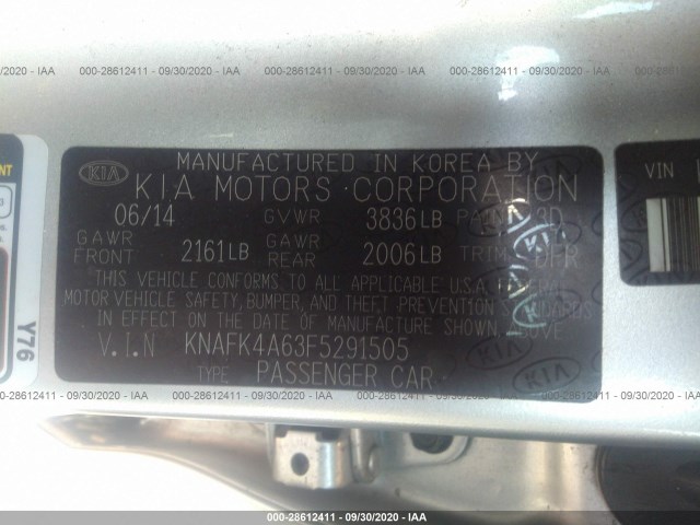 Photo 8 VIN: KNAFK4A63F5291505 - KIA FORTE 