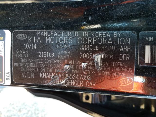 Photo 9 VIN: KNAFK4A63F5347393 - KIA FORTE LX 