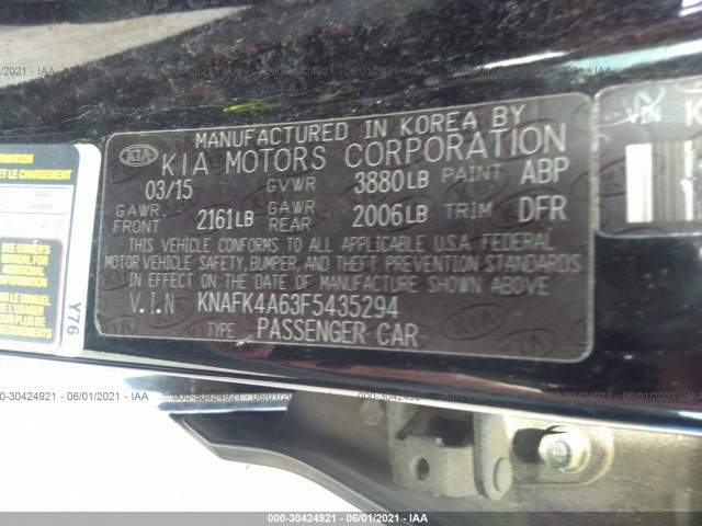 Photo 8 VIN: KNAFK4A63F5435294 - KIA FORTE 